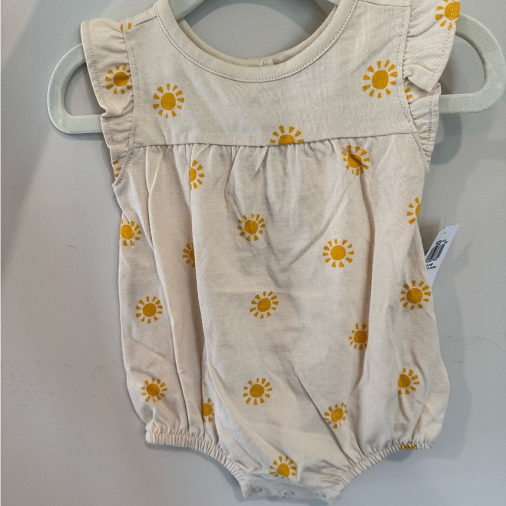 Old Navy Cream and Yellow Sun Print Kids One Piece